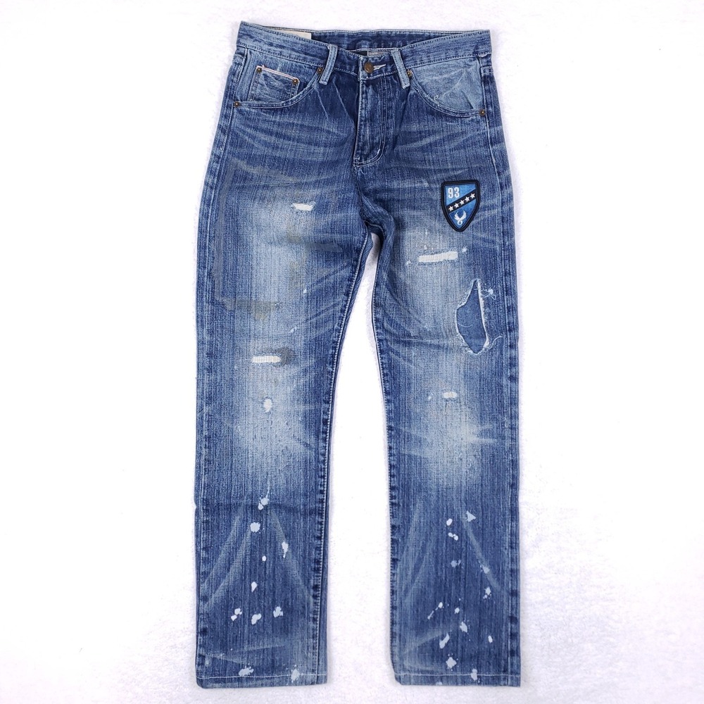 Remix Denim Taipei Distressed Selvedge Jeans 32 Blue